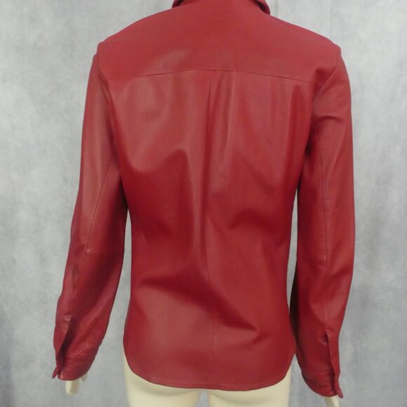Vintage Banana Republic Leather Shirt Style Top - Picture 2 of 5